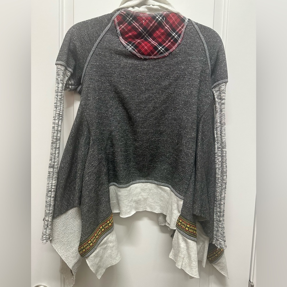 NWOT Scrapbook Cardigan Funky Plaid Patchwork size small